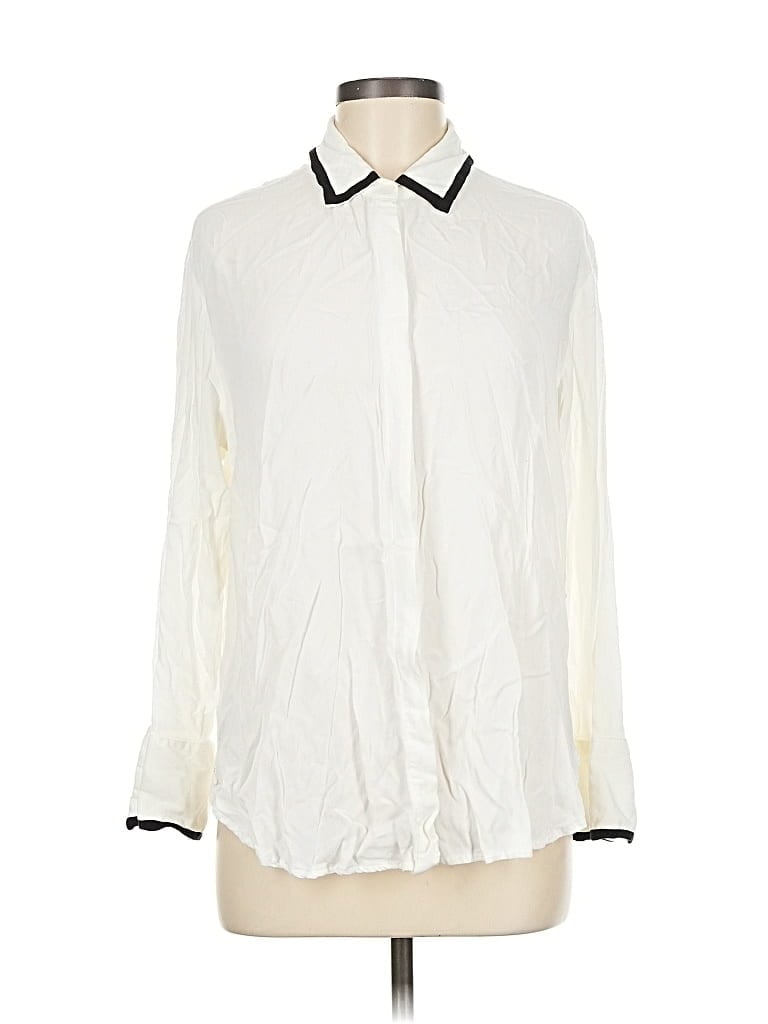 Pre-owned Old Navy Long Sleeve Blouse In White