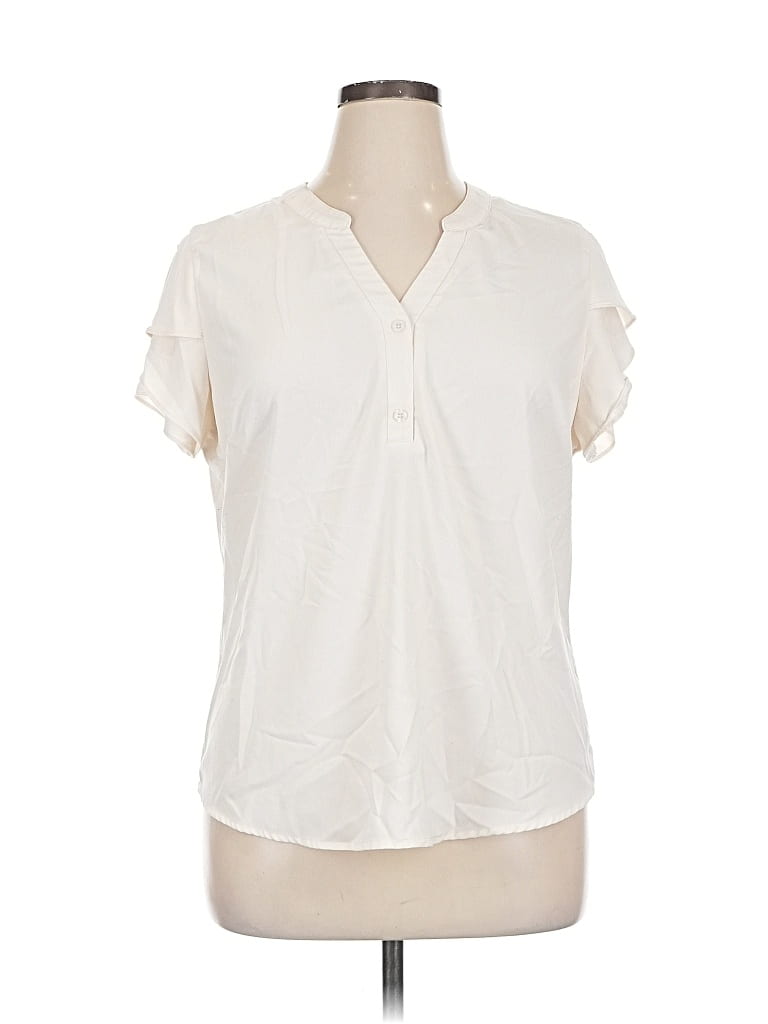 Pre-owned Blooming Jelly Short Sleeve Blouse In White