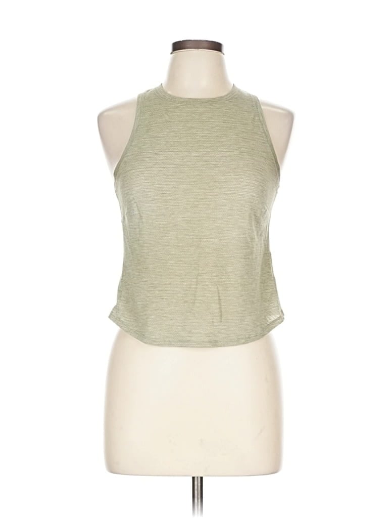 Pre-owned Lululemon Athletica Tank Top Green Halter Neckline Tops
