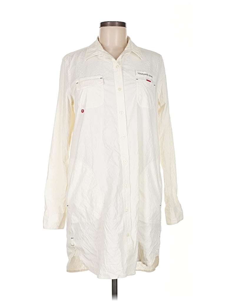 Pre-owned Vineyard Vines Performance Long Sleeve Button Down Shirt In White