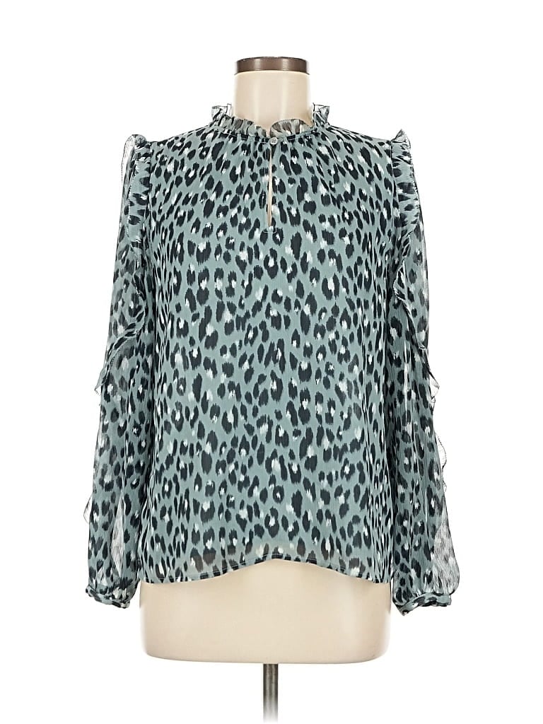 Pre-owned Ann Taylor Loft Long Sleeve Blouse In Blue