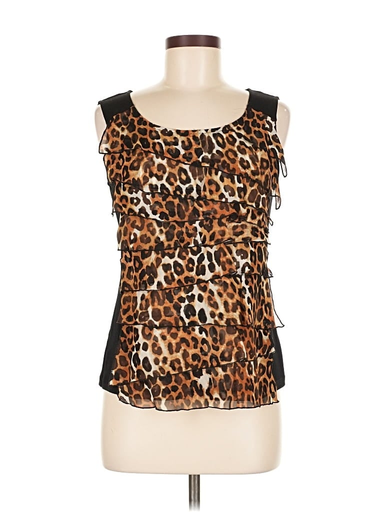 Pre-owned Doncaster Collection Sleeveless Silk Top Black Sweetheart Neckline Tops