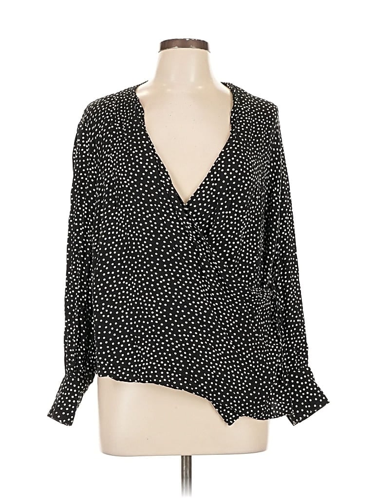 Click to view more detailed imagery on our partner's website Pre-owned Leith Long Sleeve Blouse In Black