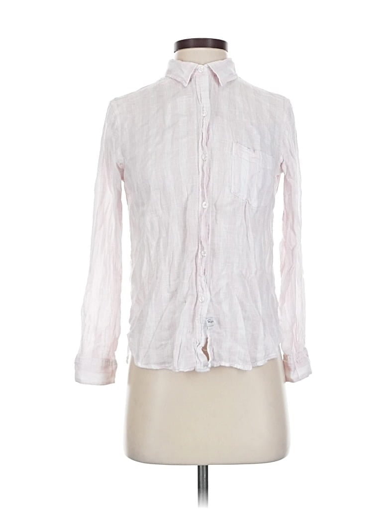 Pre-owned Rails Long Sleeve Blouse In White