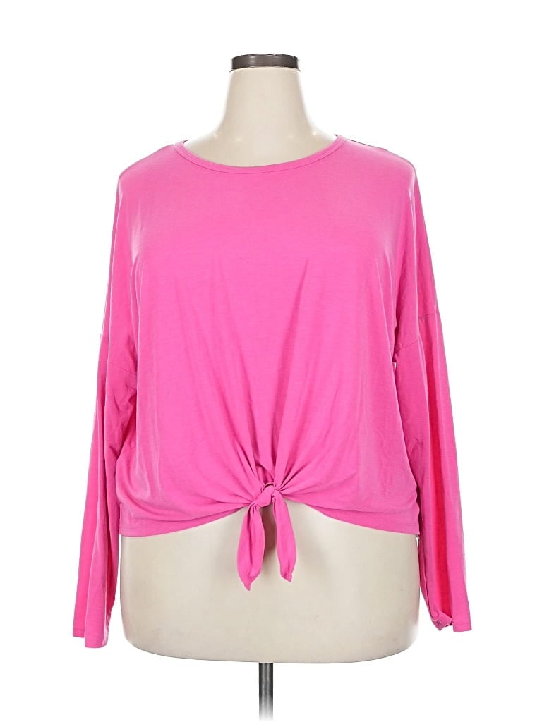 Pre-owned Gap Fit Long Sleeve T-shirt In Pink
