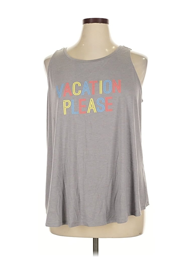 Pre-owned St. John's Bay Sleeveless T-shirt In Gray