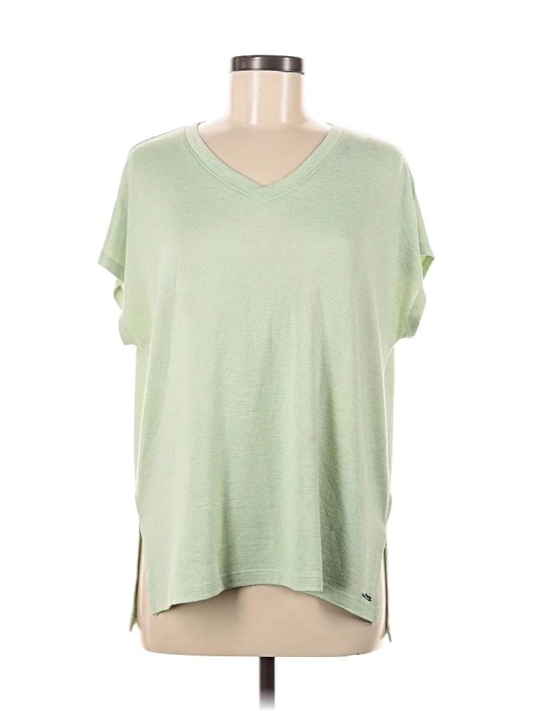 ORVIS Pre-owned Short Sleeve Top Green V Neck Tops