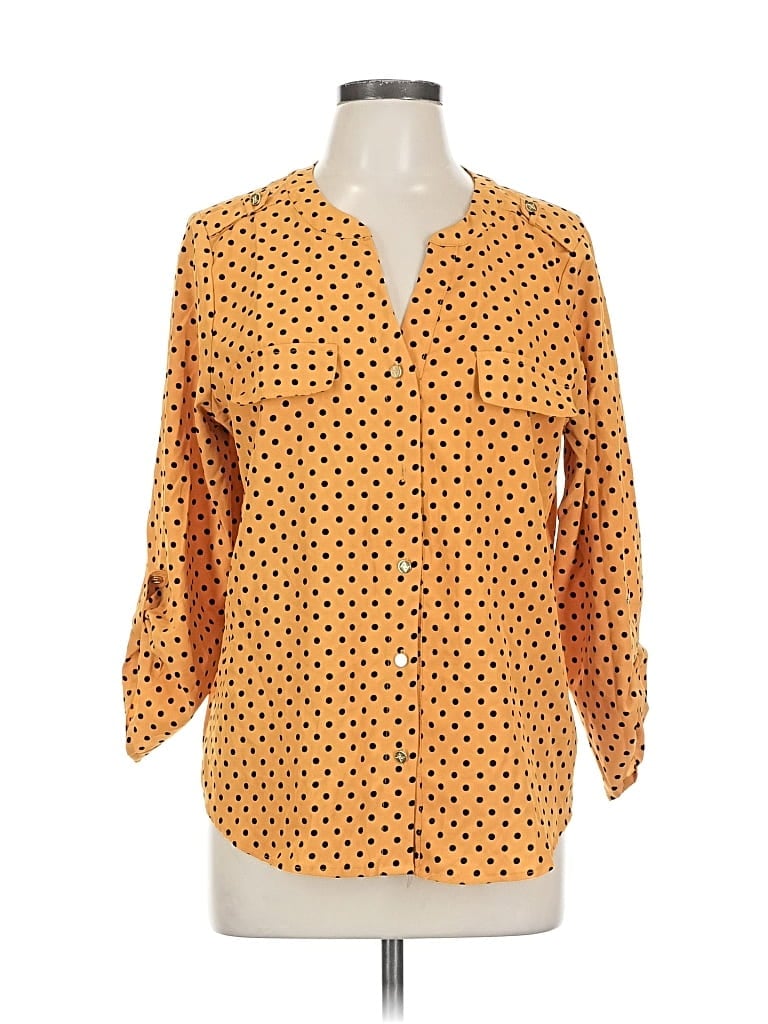 Click to view more detailed imagery on our partner's website Pre-owned Adrienne Vittadini 3/4 Sleeve Blouse In Orange