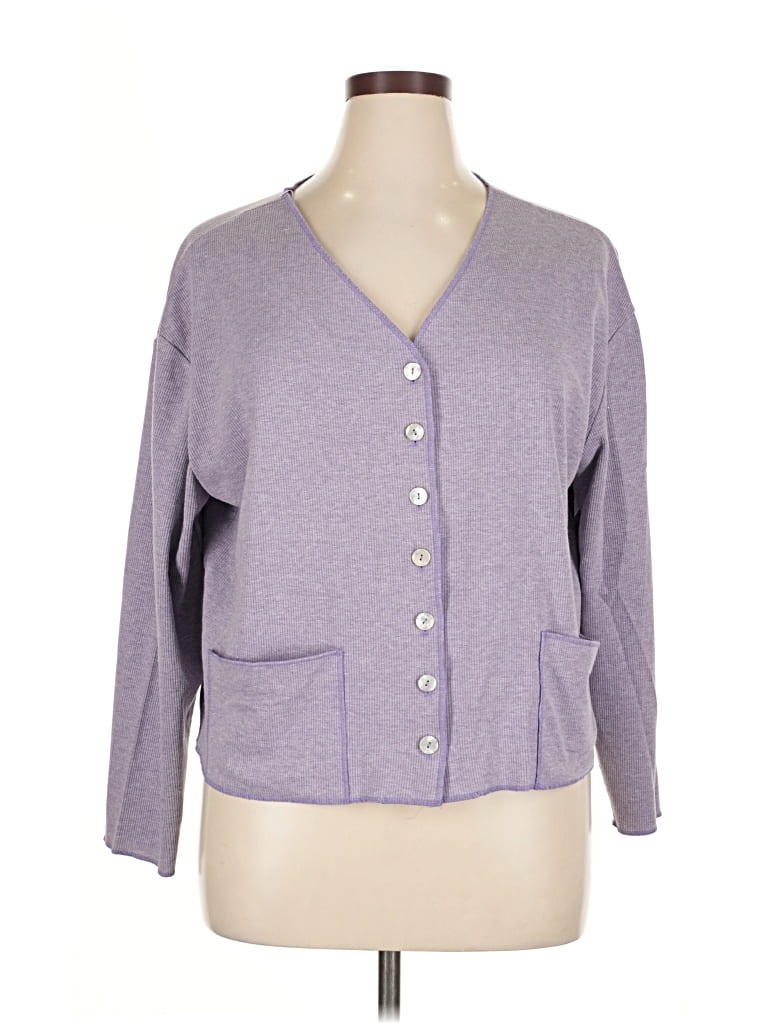 Pre-owned Coldwater Creek Cardigan Sweater In Purple