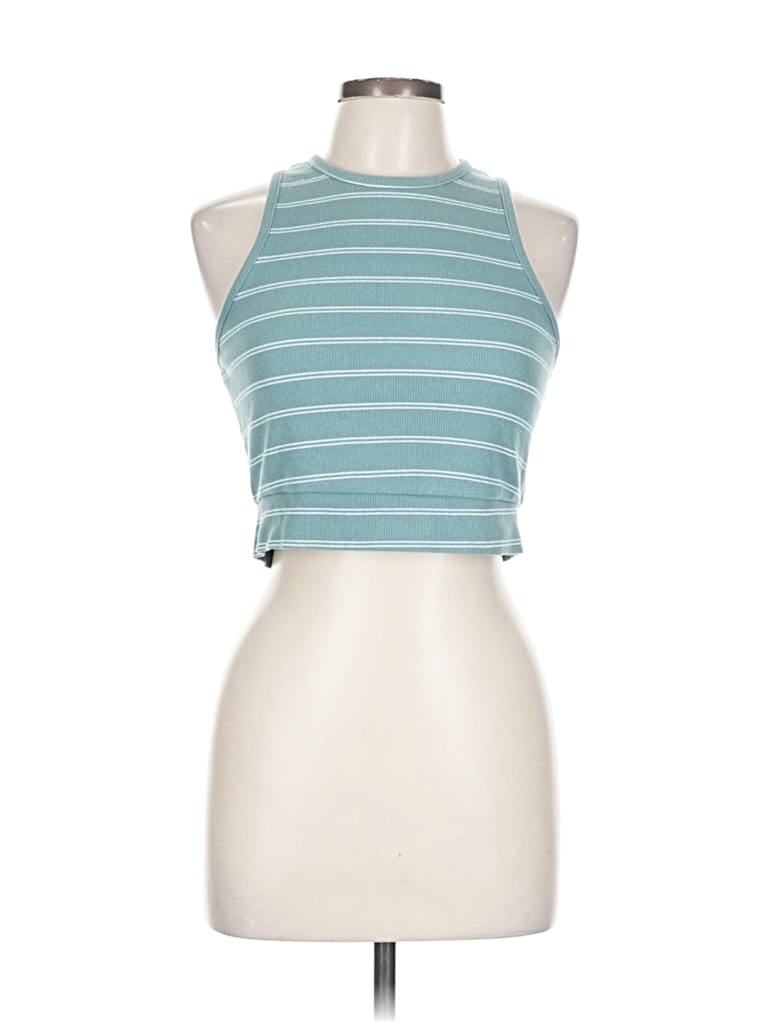 Pre-owned Colsie Tank Top Teal Halter Neckline Tops In Blue