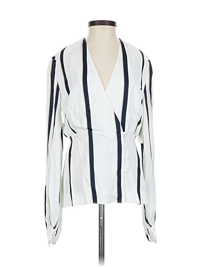 Equipment Long Sleeve Blouse In White