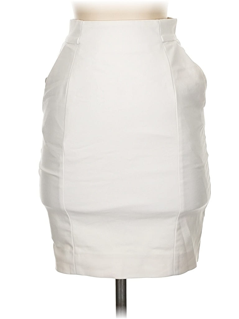 H&M Pre-owned Faux Leather Skirt In White