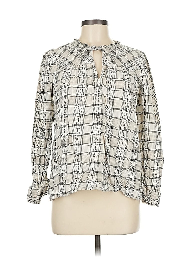 Pre-owned Ann Taylor Loft Long Sleeve Blouse In Brown