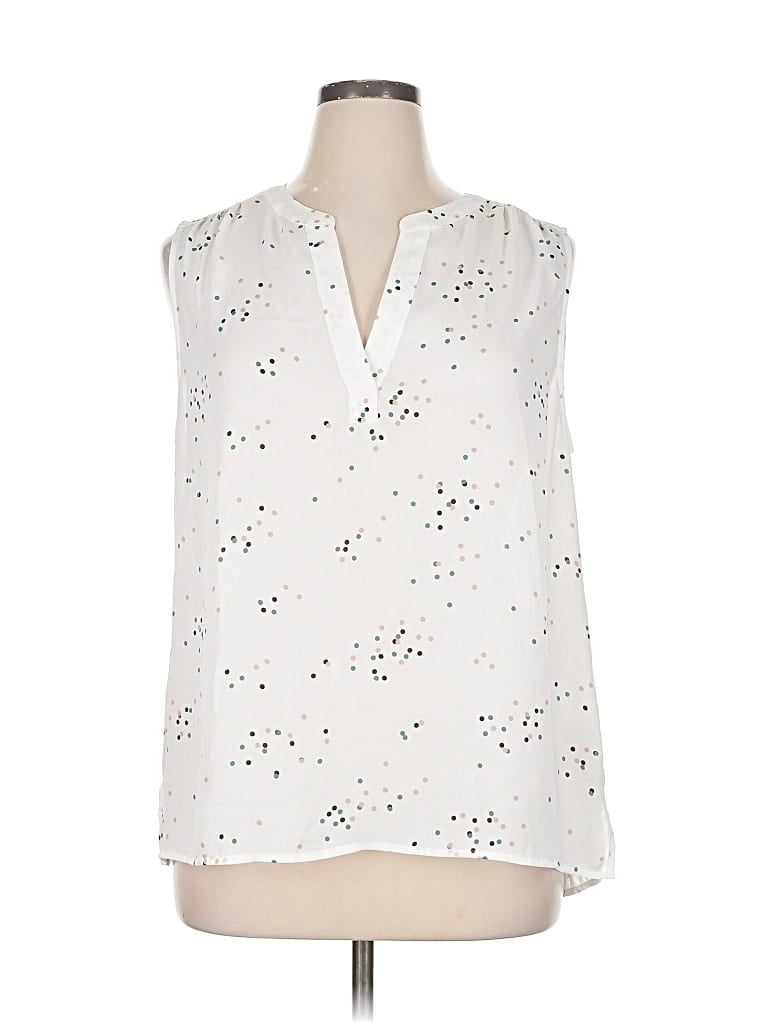 Pre-owned Chaus Sleeveless Blouse In White