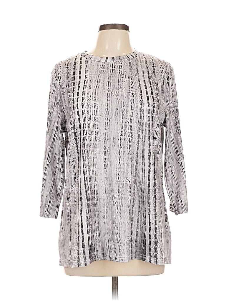 Pre-owned Unbranded 3/4 Sleeve Blouse In Gray