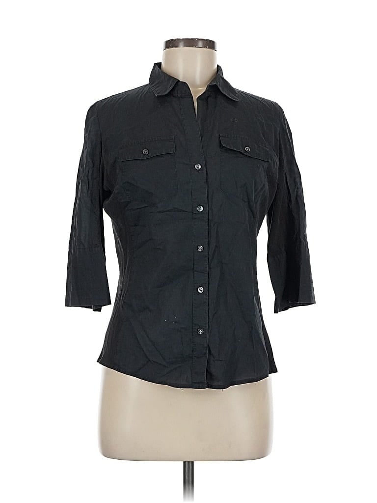 Pre-owned Ann Taylor Factory 3/4 Sleeve T-shirt In Black