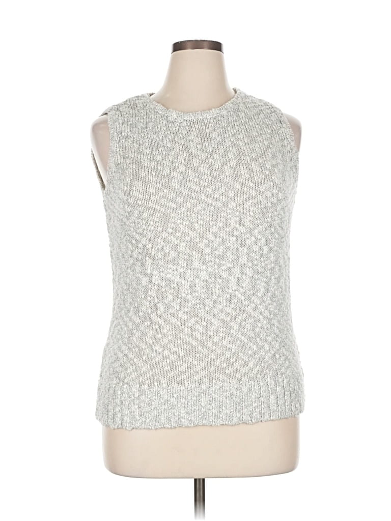 Pre-owned Chico's Sweater Vest In Silver