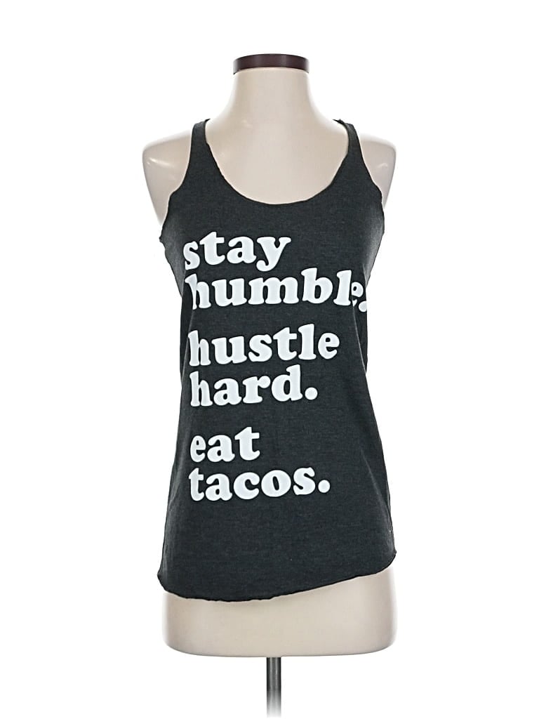 Pre-owned Unbranded Tank Top Gray Halter Neckline Tops