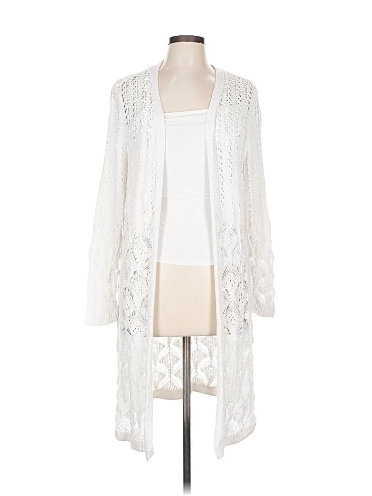 Pre-owned Chico's Cardigan Sweater In White