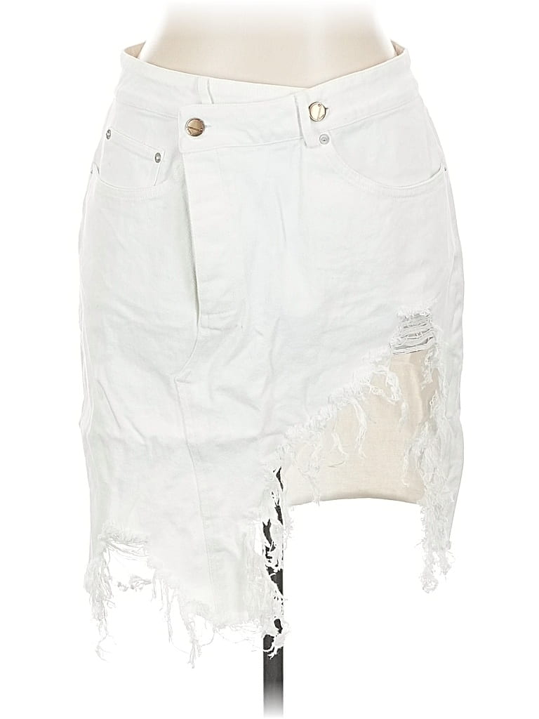 Assorted Brands Denim Skirt In White