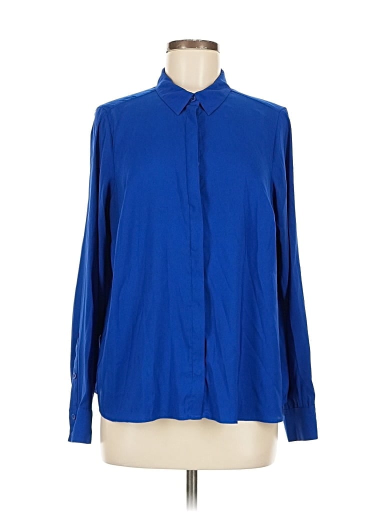 Pre-owned Torrid Long Sleeve Blouse In Blue
