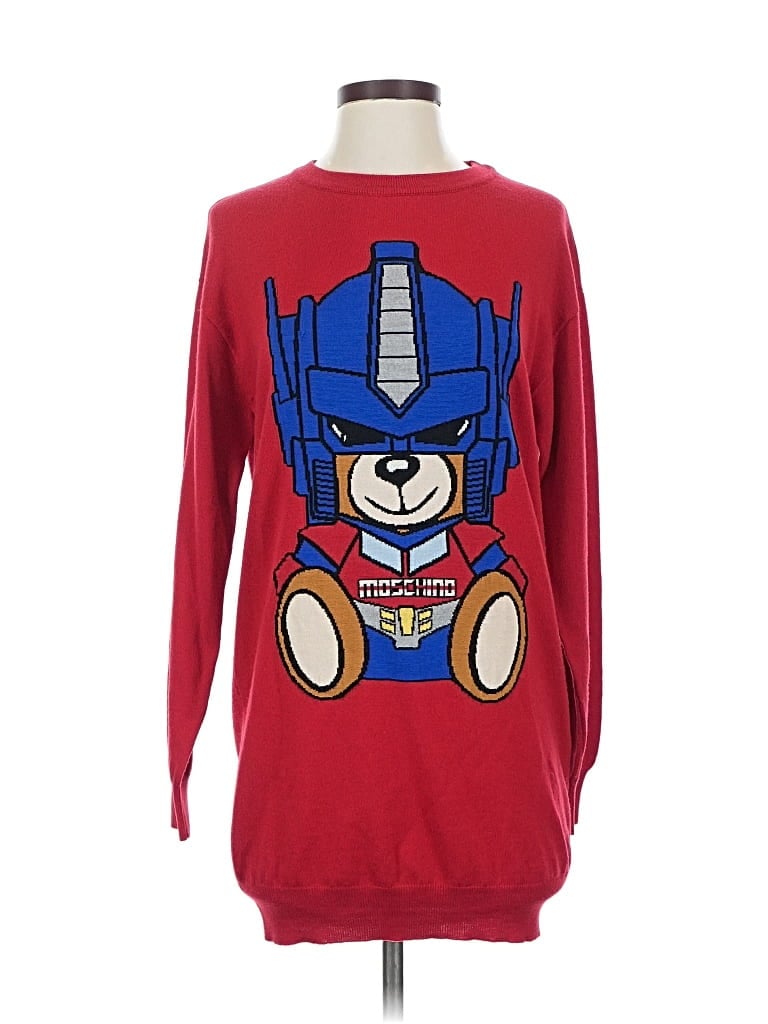 Pre-owned Moschino Wool Pullover Sweater In Red