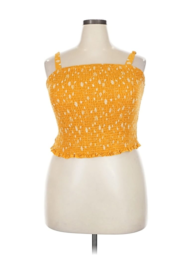 Pre-owned Torrid Sleeveless Top Yellow Strapless Neckline Tops