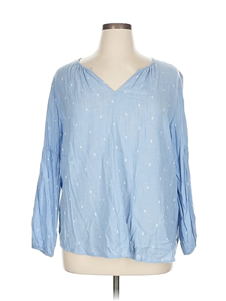 Pre-owned Old Navy 3/4 Sleeve Blouse In Blue