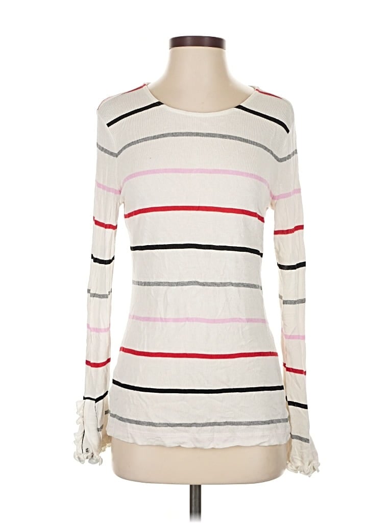 Pre-owned Ann Taylor Long Sleeve T-shirt In White