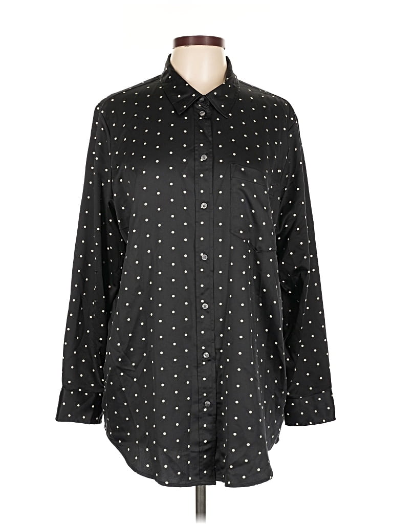 Pre-owned Gap Long Sleeve Blouse In Black