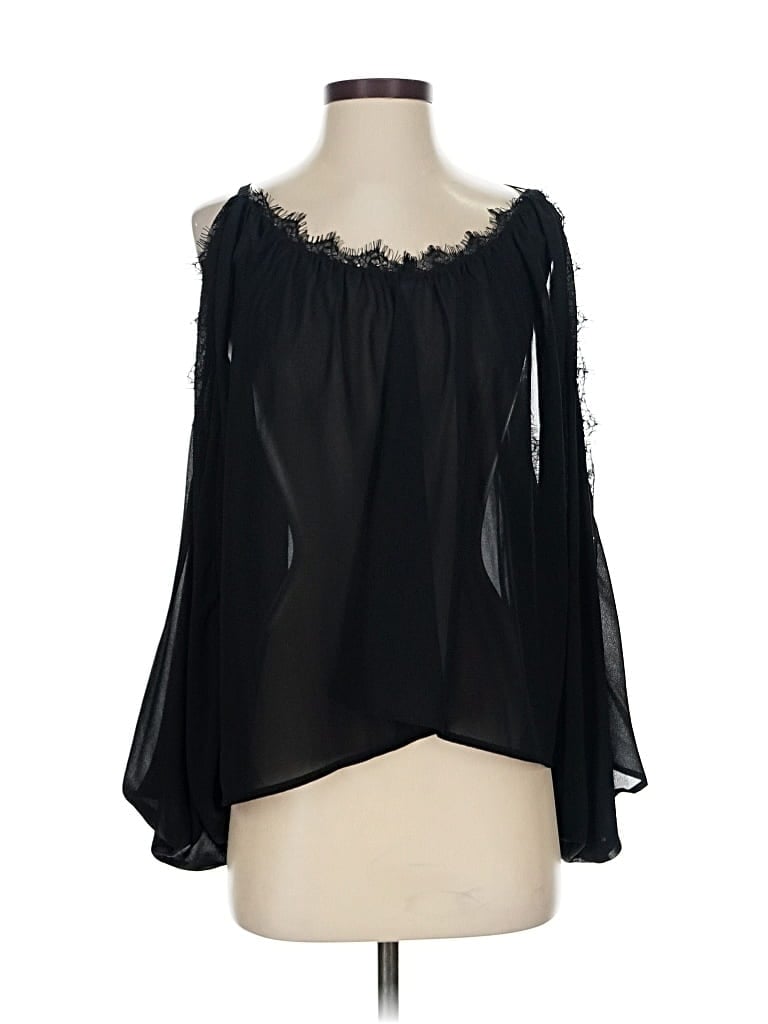 Pre-owned Nasty Gal Inc. Long Sleeve Blouse In Black