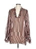 CAbi 100% Polyester Stripes Brown Long Sleeve Blouse Size L - photo 1