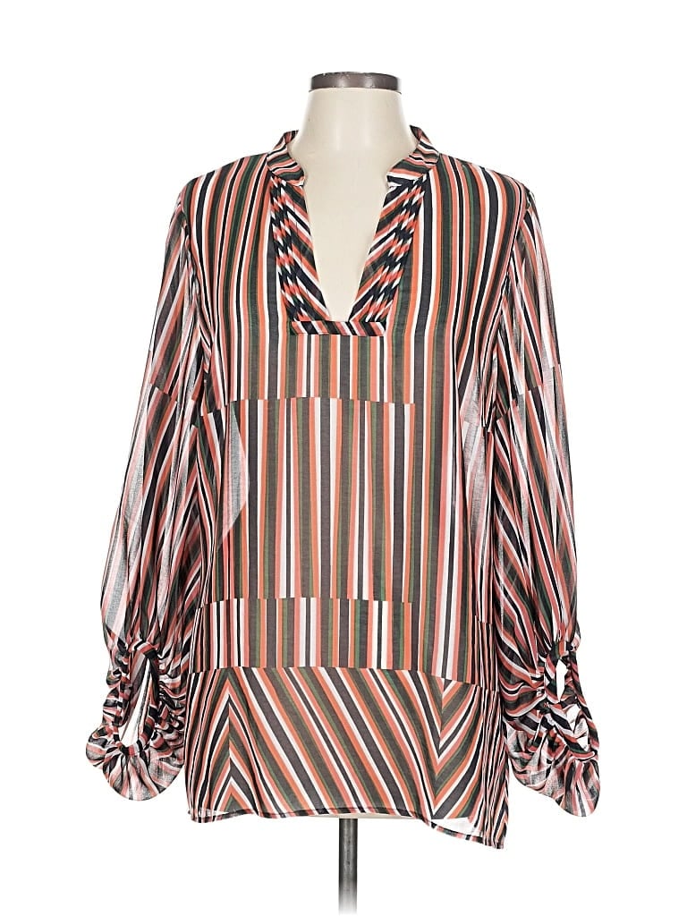 CABI Pre-owned Long Sleeve Blouse In Brown