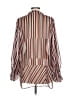 CAbi 100% Polyester Stripes Brown Long Sleeve Blouse Size L - photo 2