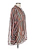 CAbi 100% Polyester Stripes Brown Long Sleeve Blouse Size L - photo 4