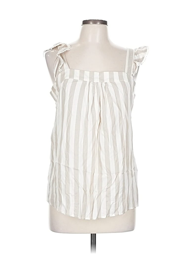 Pre-owned Vila Sleeveless Blouse In White