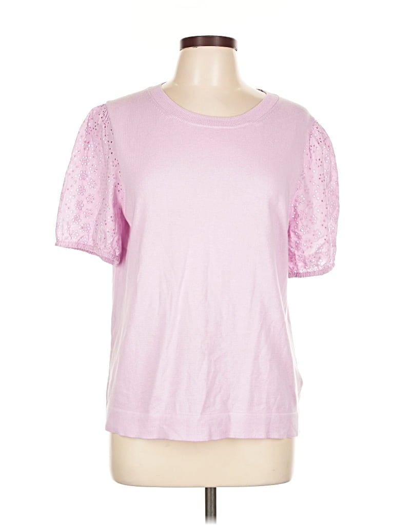 Pre-owned J.crew Factory Store Short Sleeve Top Pink Crew Neck Tops