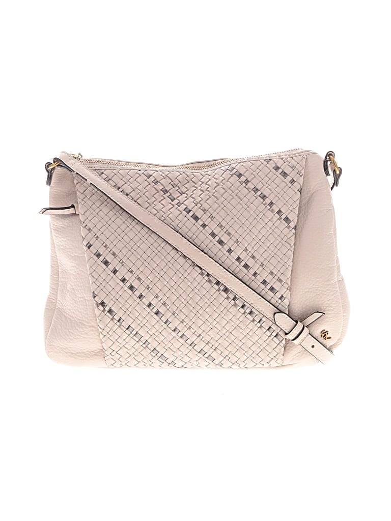 Pre-owned Elliott Lucca Leather Crossbody Bag In White