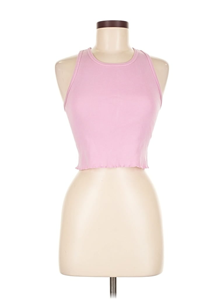Pre-owned Brandy Melville Tank Top Pink Halter Neckline Tops