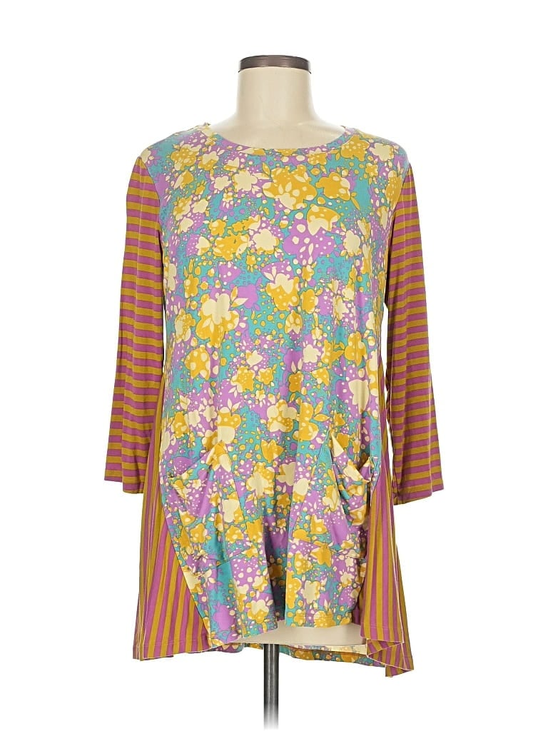 Pre-owned Logo By Lori Goldstein 3/4 Sleeve Blouse In Brown