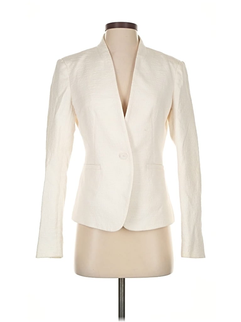 Pre-owned Ann Taylor Loft Blazer Jacket In White