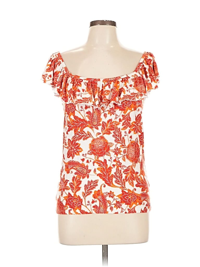 Pre-owned Tommy Hilfiger Short Sleeve Blouse In Orange