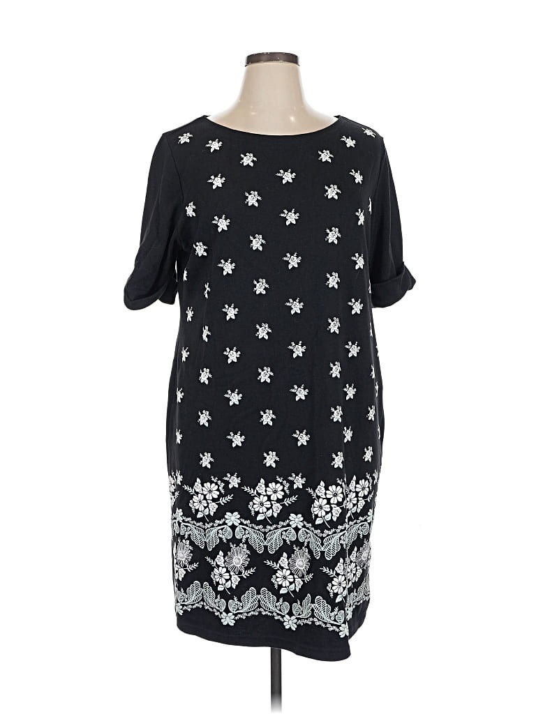 Pre-owned Karen Scott Sport Casual Dress In Black