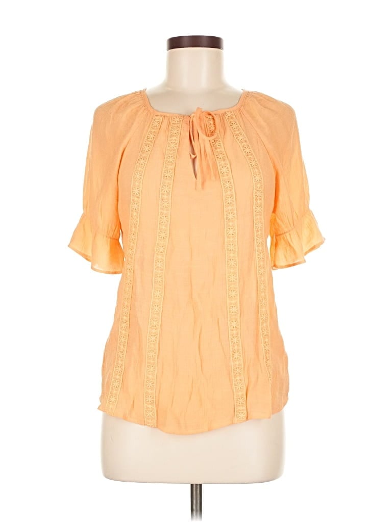 Pre-owned Counterparts Short Sleeve Blouse In Orange