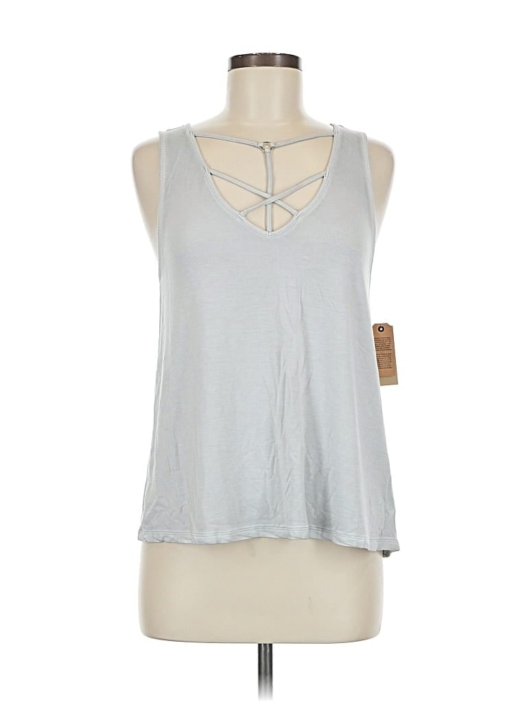 Click to view more detailed imagery on our partner's website Pre-owned American Eagle Outfitters Tank Top Silver Halter Neckline Tops