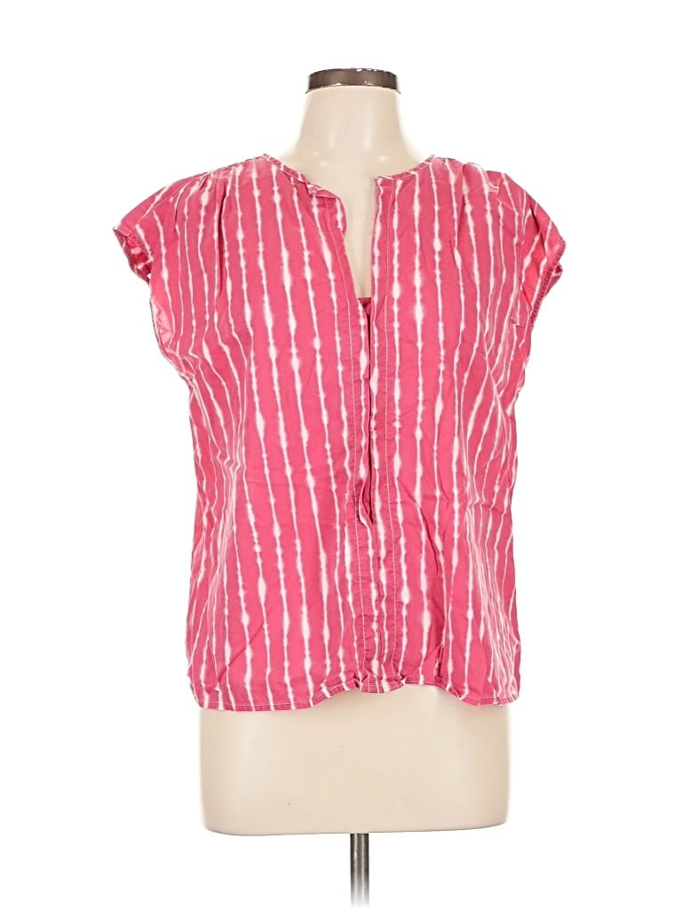Pre-owned Ann Taylor Short Sleeve Blouse In Pink