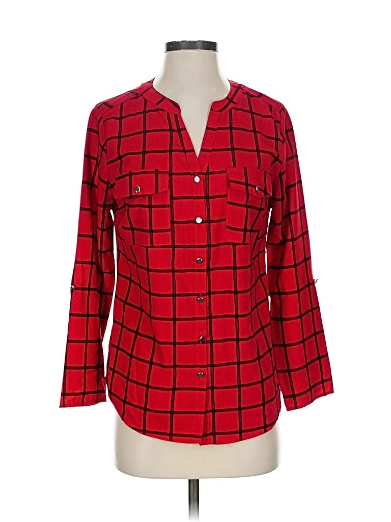 Pre-owned Notations 3/4 Sleeve Blouse In Red