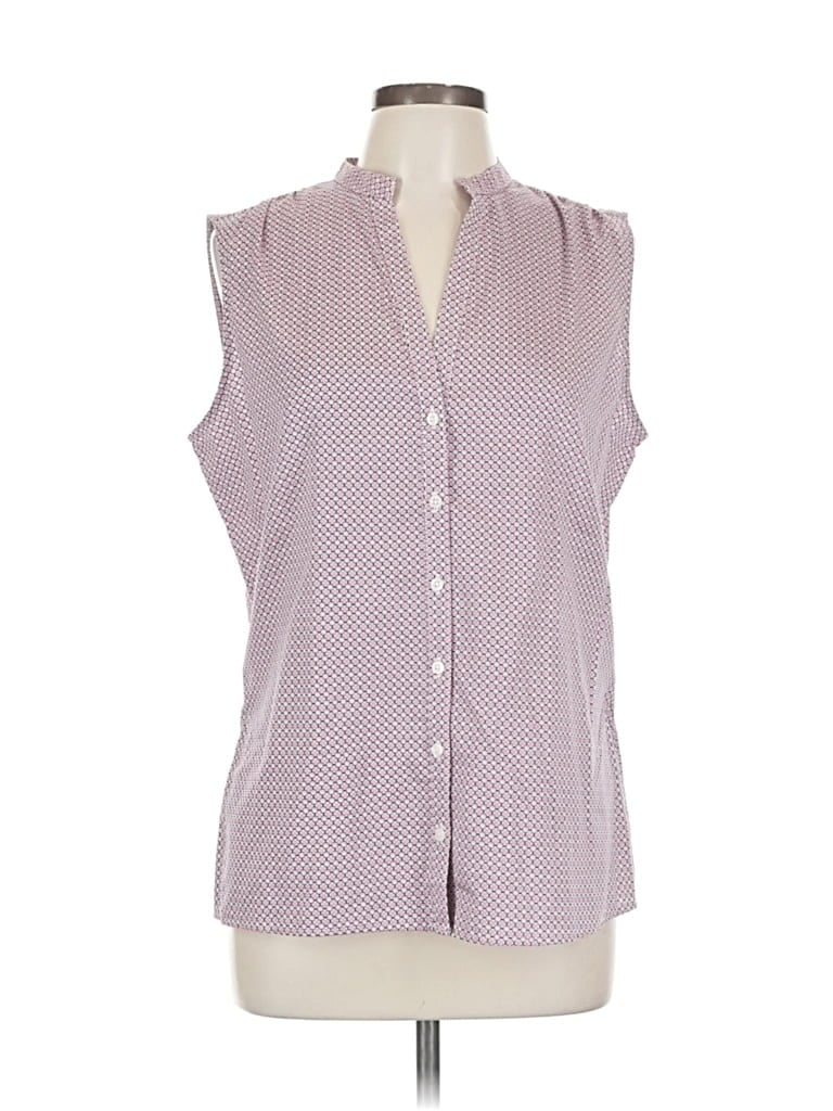 Pre-owned Brooks Brothers 346 Sleeveless Button Down Shirt In Purple