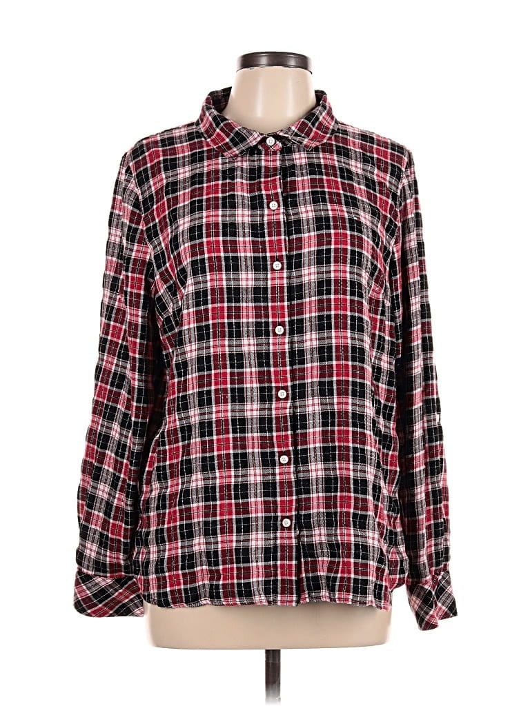 Pre-owned Tommy Hilfiger Long Sleeve Button Down Shirt In Red