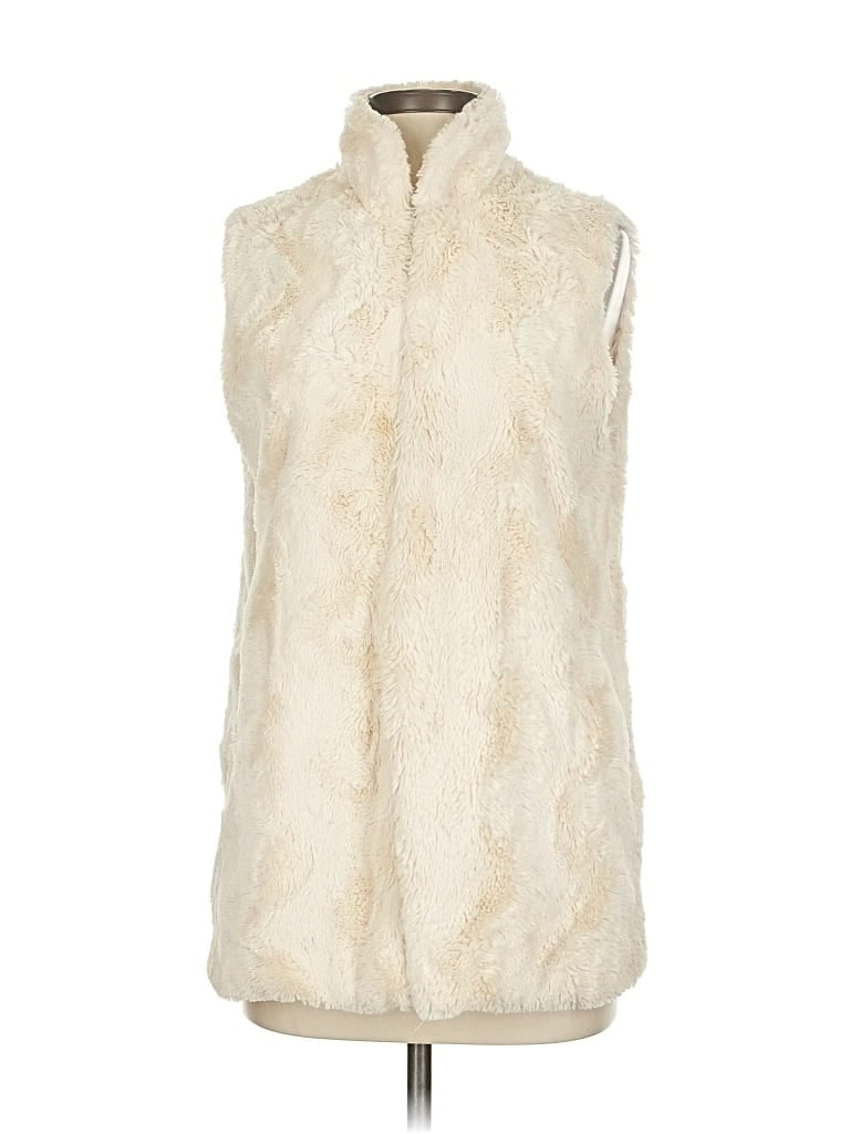 Pre-owned Jack By Bb Dakota Faux Fur Vest In White